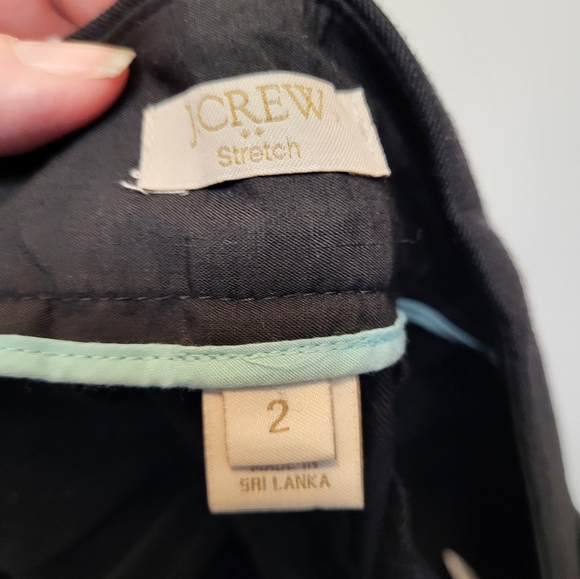 J. Crew Women's Black Stretch Tailored Trousers with Zipper Detail - Size 2 - Picture 4 of 6